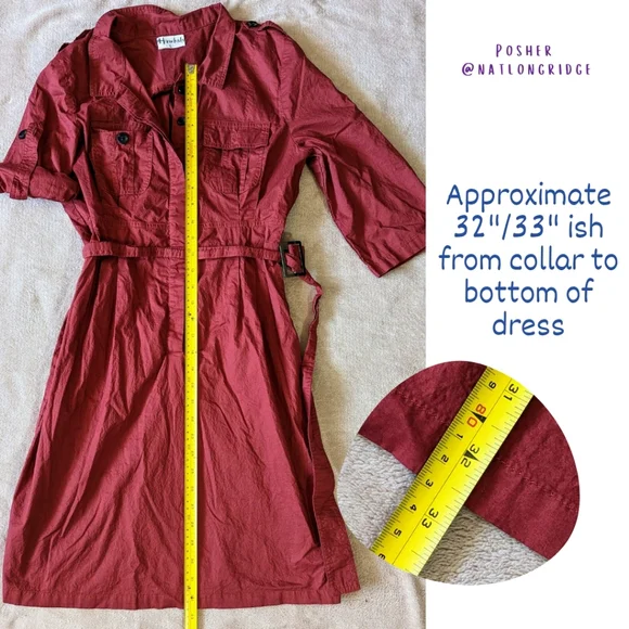 Hawksley brand, ladies Lg (fits like a small) wine coloured shirt dress,… - Picture 10 of 14